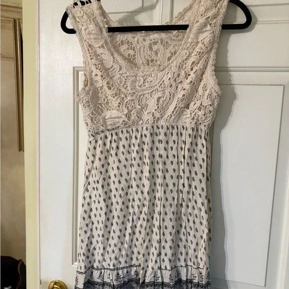 Altar'd State Cream Lace and Black Patterned Mini Dress - Picture 11 of 11